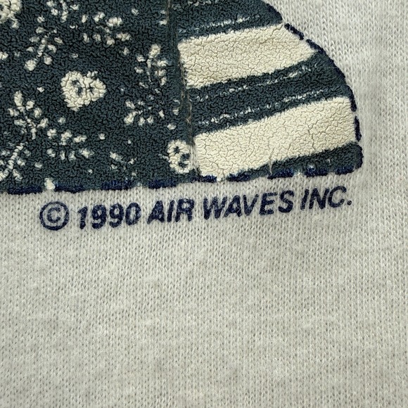 Vintage 1990 Country Calico Cat T-Shirt XL Single Stitch Air Waves Made USA - Picture 4 of 9